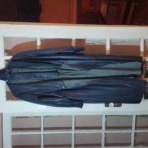 Plus-sized faux leather wrap dress